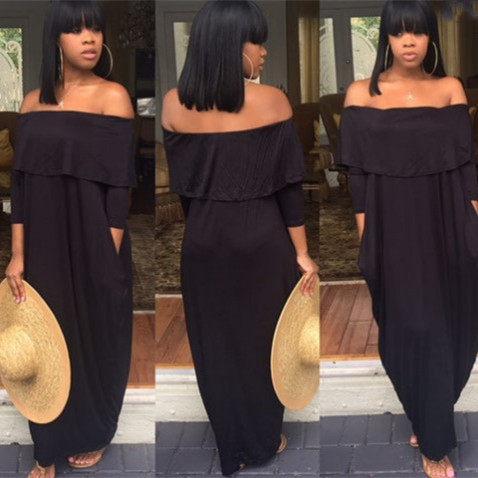 Women’s Ruffled Off-Shoulder Long Sleeve Dress | Romantic Tiered Skater Mini Dress